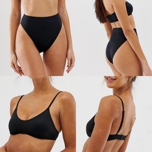 ASOS & Monki black high waisted bikini